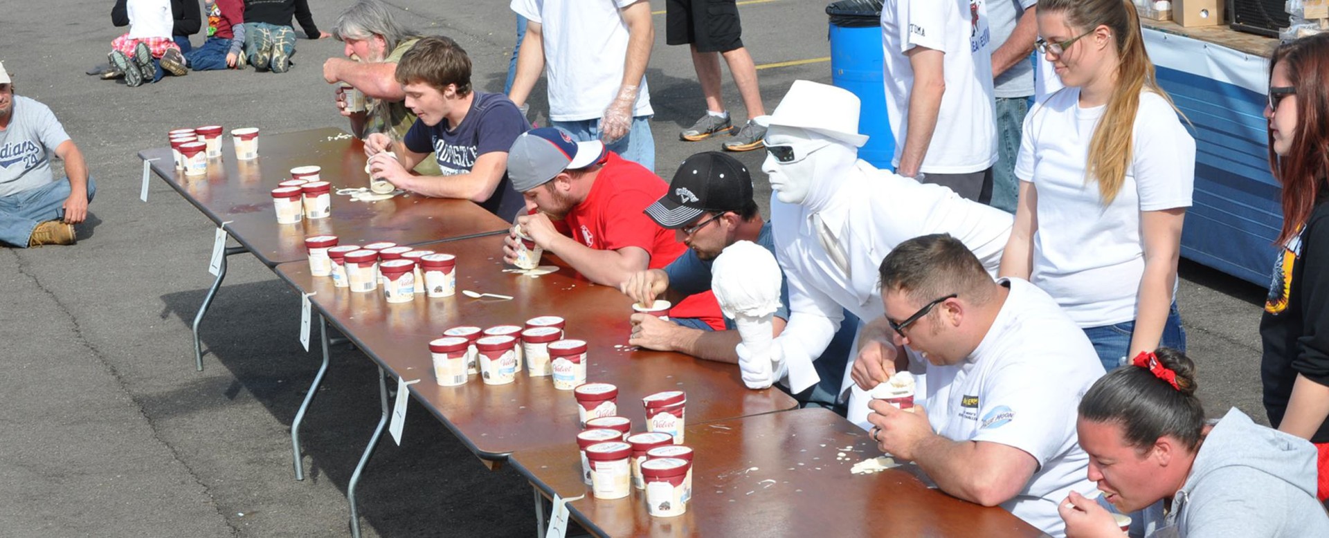 Historic ice cream festival with ice creameating contest, ice cream